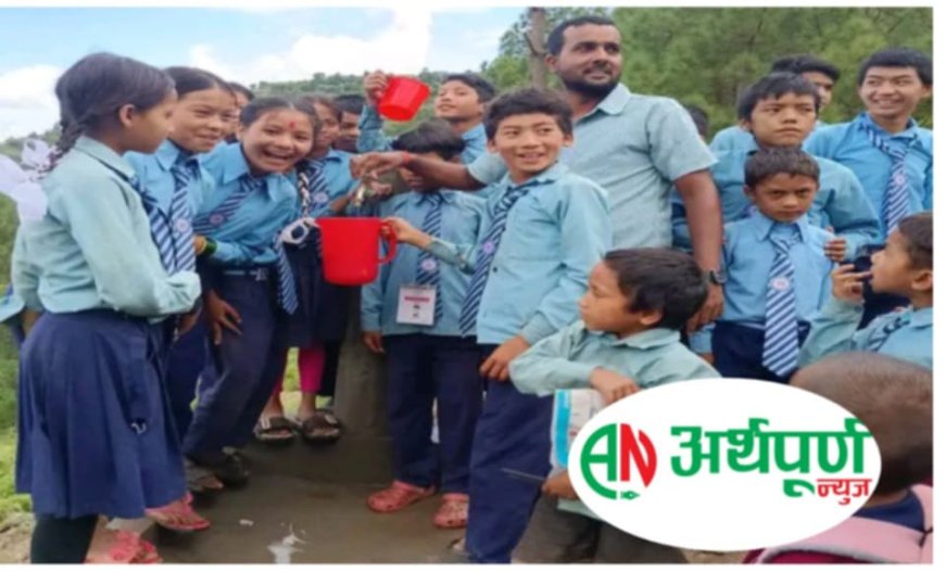 विद्यालय परिसरमै धारा निर्माणःछायो खुसियाली
