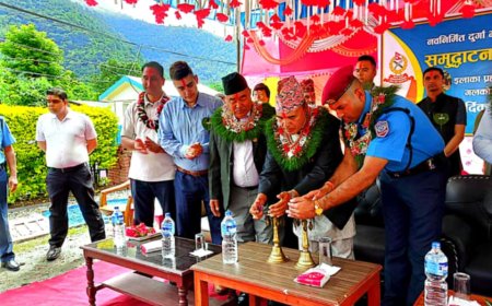 इलाका प्रहरी कार्यालय गलकोटमा भगवती मन्दिरको उद्घाटन